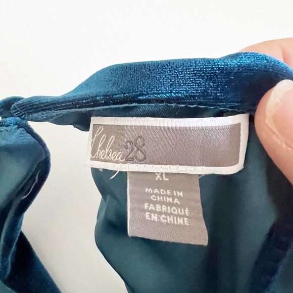 Chelsea28 Blue Velvet Sleeveless High Neck Dress Women's Size X-Large XL - Picture 7 of 10